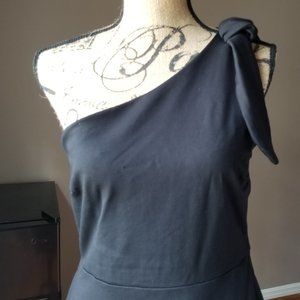Little Black Dress one shoulder midi with POCKETS!